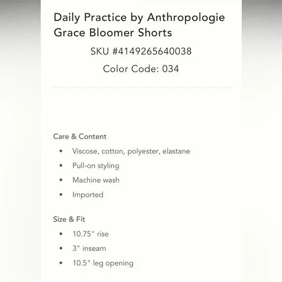 Daily Practice by Anthropologie NEW Grace Bloomer Shorts in Pink Size M - Picture 8 of 8